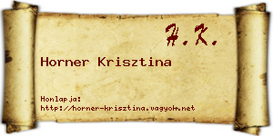 Horner Krisztina névjegykártya